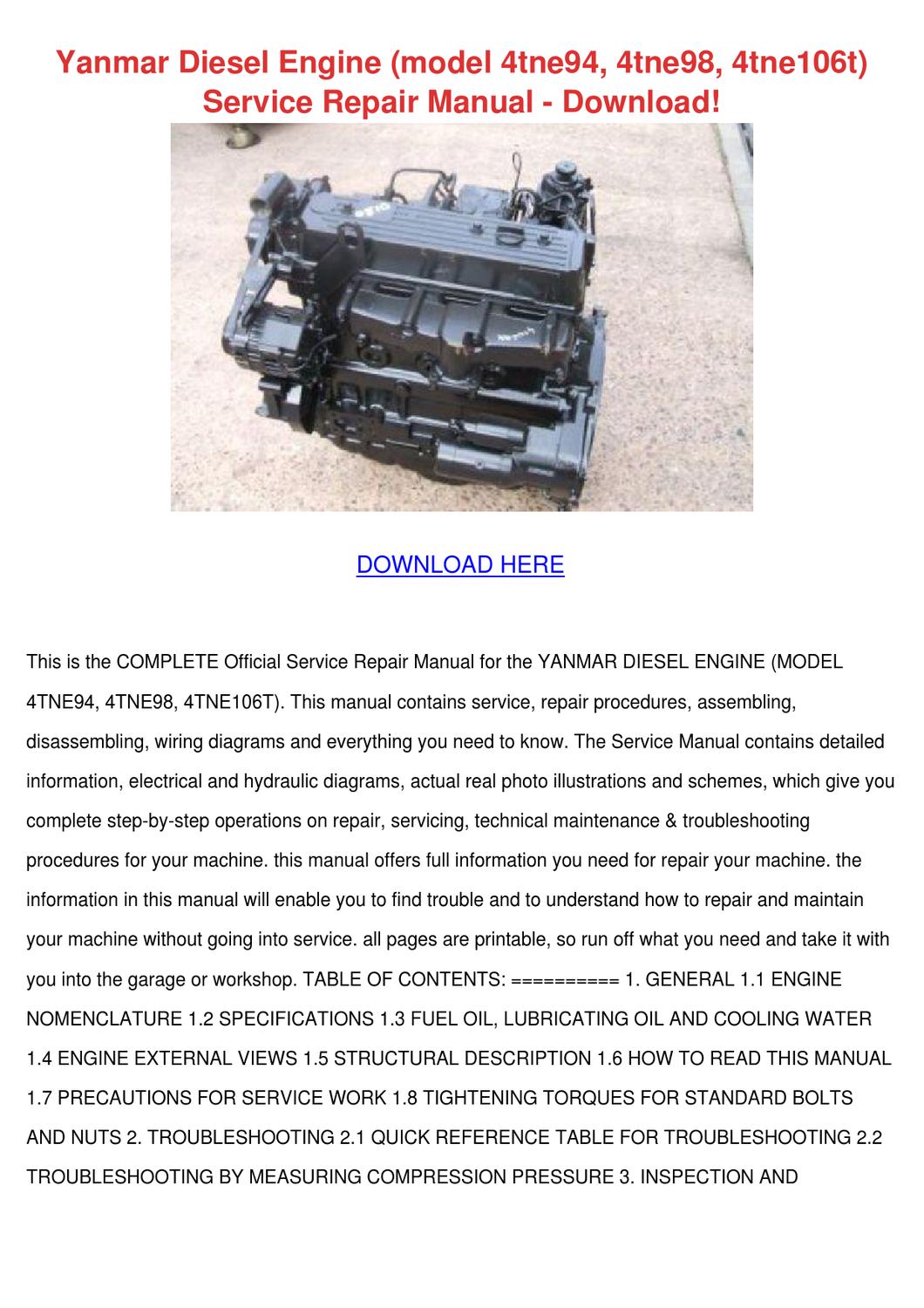 yanmar diesel engine service manual