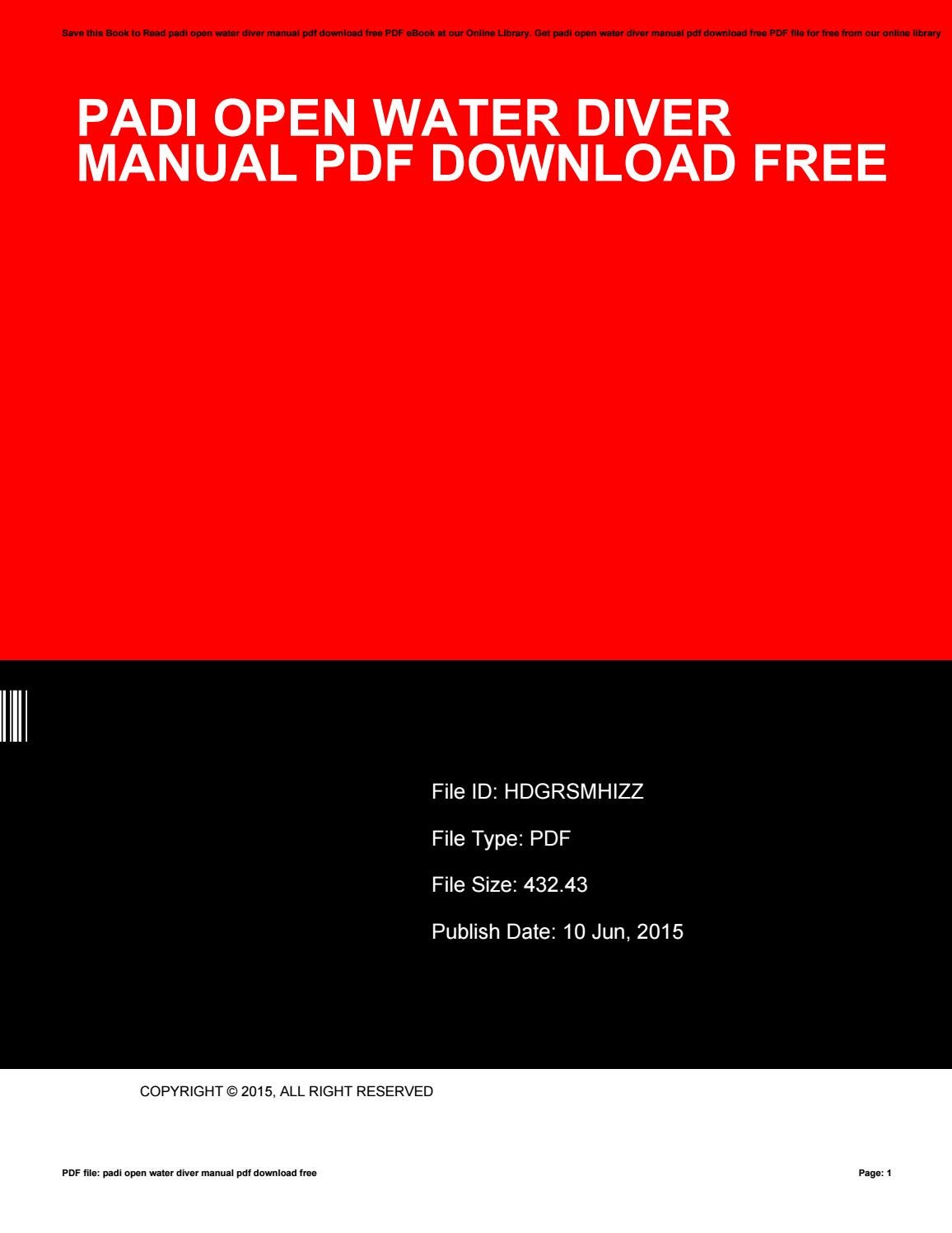 scuba diving manual free download