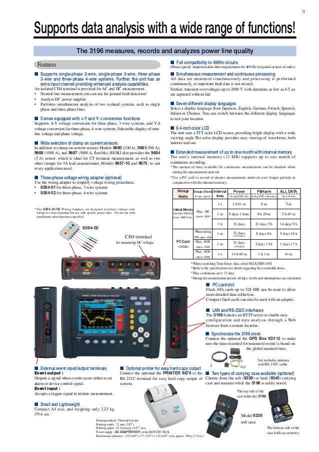 hioki 3198 power quality analyzer manual