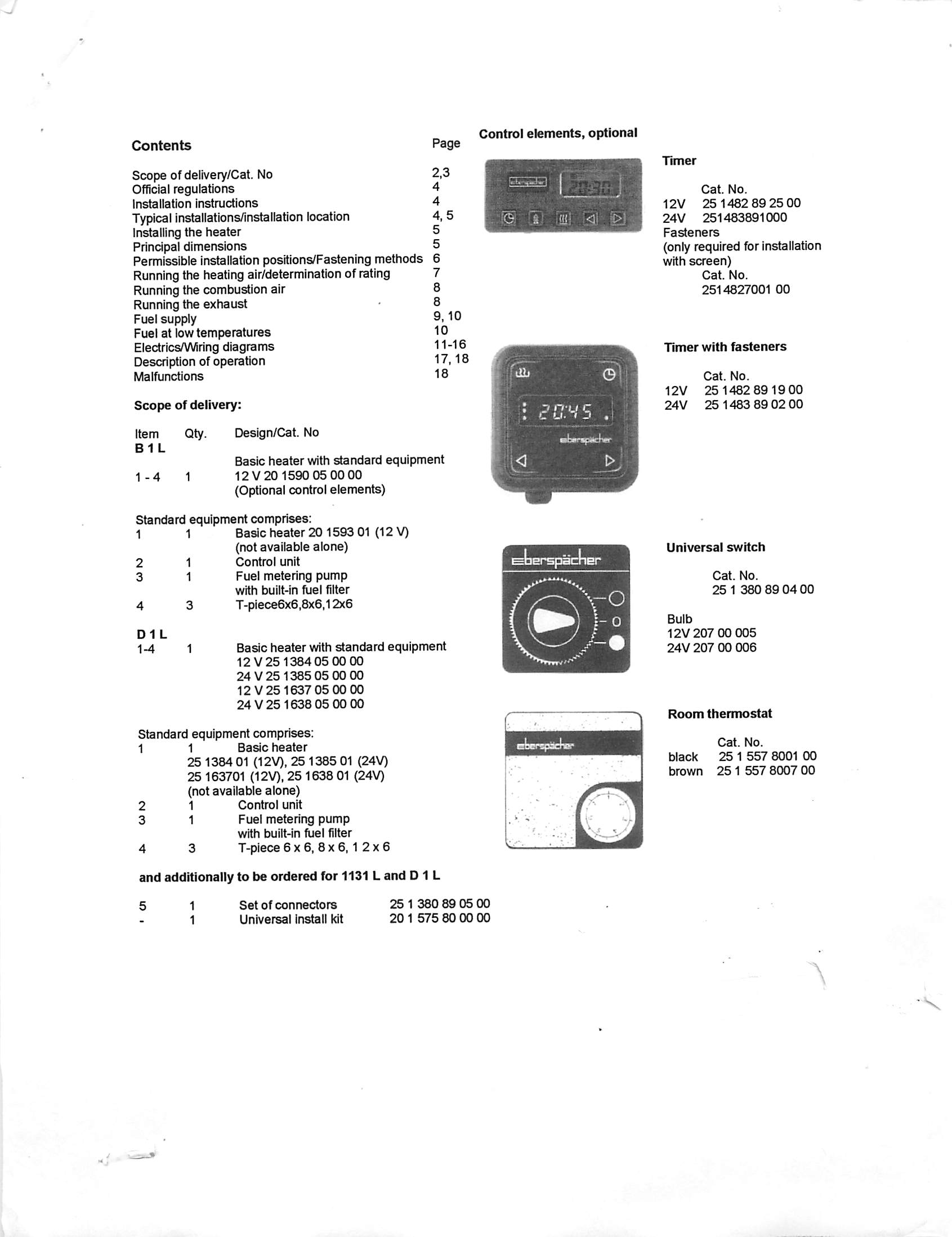 espar airtronic d2 parts manual