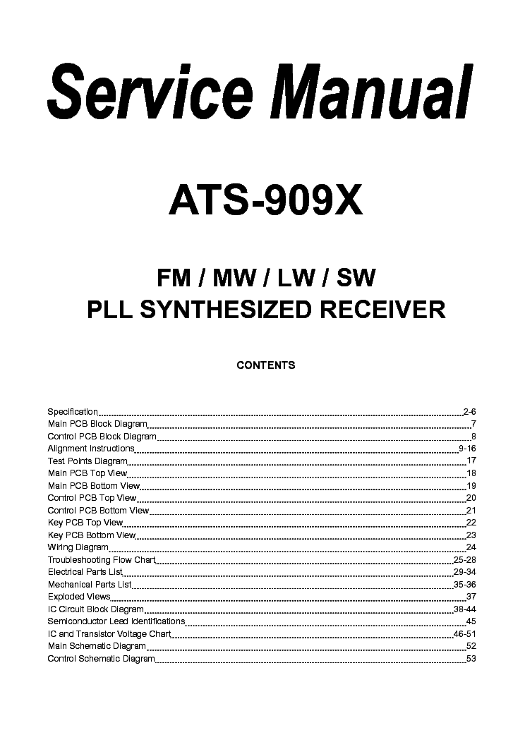 sangean ats 909 service manual