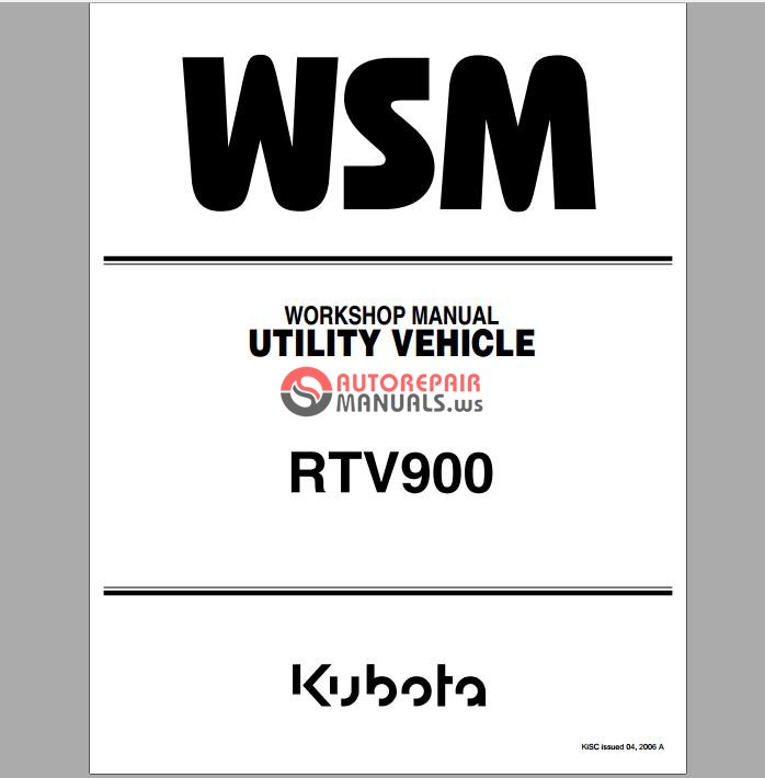 kubota rtv 900 service manual