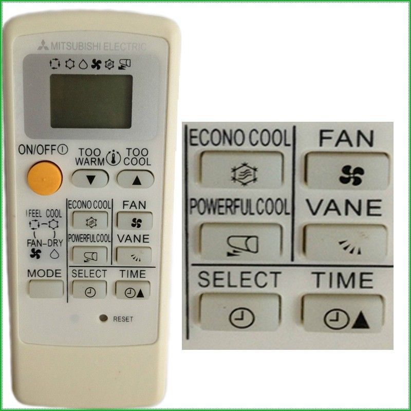 mitsubishi air conditioner manual remote control